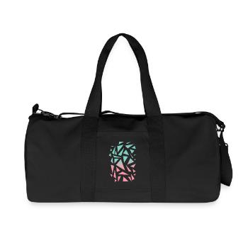 Motif triangulaire - Turquoise Pink - Sac de sport en toile recyclée Stanley/Stella - noir - Devant