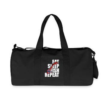 Norway Fishing Eat, Sleep, Fish, Repeat - Angler - Recycled Canvas Sports Bag by Stanley/Stella - black - Front