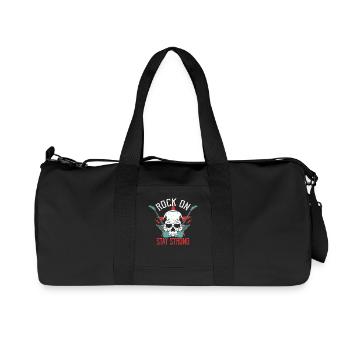 Rock On Stay Strong Rock Band Guitar Music - Recycled Canvas Sports Bag by Stanley/Stella - black - Front