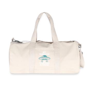Nicht diagnostiziert, aber irgendwas passt - Recycelte Canvas-Sporttasche von Stanley/Stella - Naturweiß - Vorne
