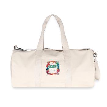 Be a Voice – Encouragement Saying in Retro Style - Recycled Canvas Sports Bag by Stanley/Stella - natural - Front