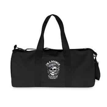 Schädel mit Pfeife Bomber Humor - Recycelte Canvas-Sporttasche von Stanley/Stella - Schwarz - Vorne