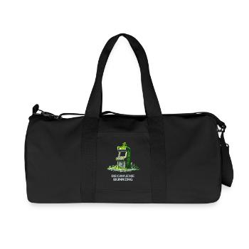Verfall.exe running | Retro Arcade Dystopia - Recycled Canvas Sports Bag by Stanley/Stella - black - Front