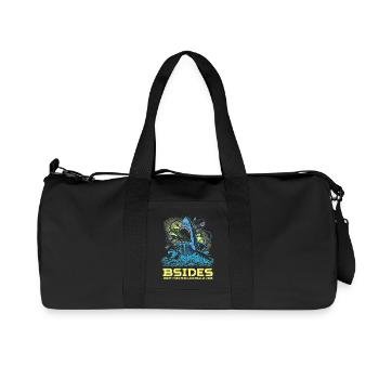 Shark Beat BSIDES Perth 2025 - Recycelte Canvas-Sporttasche von Stanley/Stella - Schwarz - Vorne