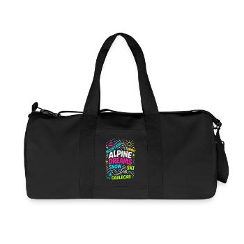 Rêves alpins | Conception de skis d’hiver - Sac de sport en toile recyclée Stanley/Stella - noir - Devant