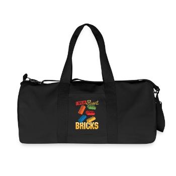 Building Blocks Kids Brick Builder - Recycled Canvas Sports Bag by Stanley/Stella - black - Front