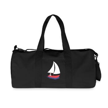 Nautic Design Sailboat Serenity in Red Hull - Recycled Canvas Sports Bag by Stanley/Stella - black - Front