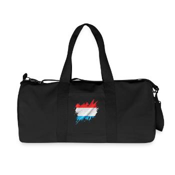Luxembourg flag, torn style - Recycled Canvas Sports Bag by Stanley/Stella - black - Front