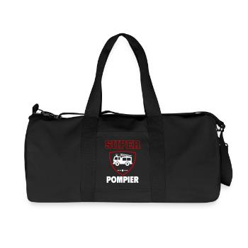 Super pompier, fête des pères, noël - Sac de sport en toile recyclée Stanley/Stella - noir - Devant
