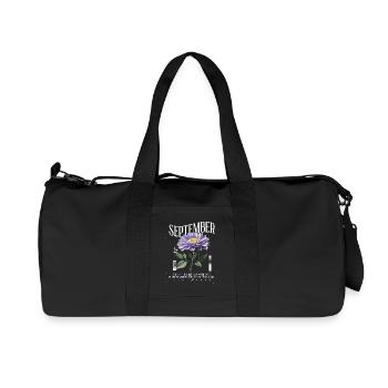 Birth Flowers Birth Flower September Aster - Recycled Canvas Sports Bag by Stanley/Stella - black - Front
