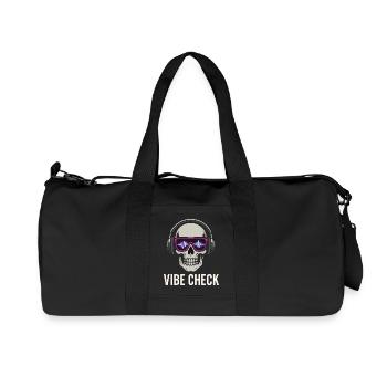 Crâne Neon Vibe Check – Skull Edition - Recycled Canvas Sports Bag by Stanley/Stella - black - Front
