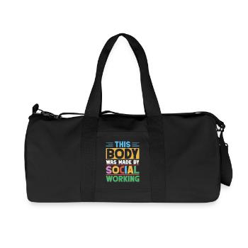 Social Worker Quote This Body Was Made By Social - Recycelte Canvas-Sporttasche von Stanley/Stella - Schwarz - Vorne