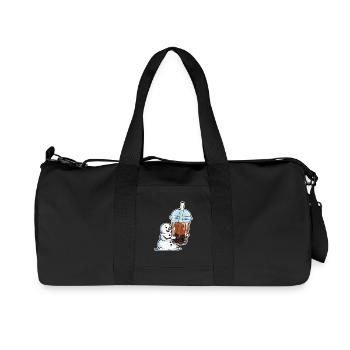 Snowman and Bubble Tea Mug - Recycled Canvas Sports Bag by Stanley/Stella - black - Front