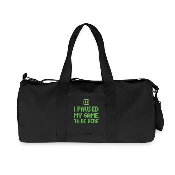 Pixel Gamer Shirt – Perfect for video game fans - Recycled Canvas Sports Bag by Stanley/Stella - black - Front