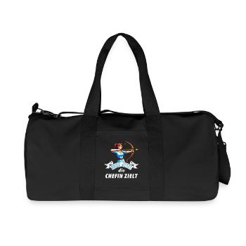 Bogenschützin Chefin zielt - Recycled Canvas Sports Bag by Stanley/Stella - black - Front