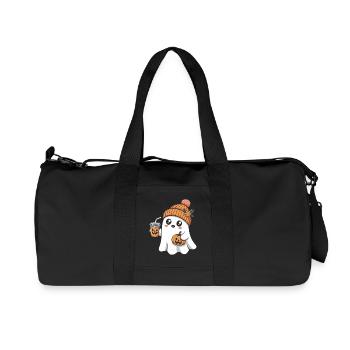 Ghost Pumpkin Spice Latte Halloween Fun - Recycled Canvas Sports Bag by Stanley/Stella - black - Front