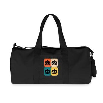 Retro Pumpkin Halloween Pop Art Style - Recycled Canvas Sports Bag by Stanley/Stella - black - Front