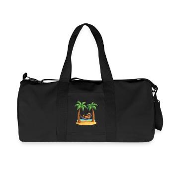 Entspanntes Faultier in Hängematte am Strand zwisc - Recycelte Canvas-Sporttasche von Stanley/Stella - Schwarz - Vorne
