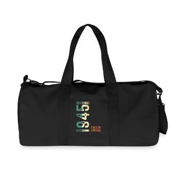 November 1945 Vintage Retro Birthday - Recycled Canvas Sports Bag by Stanley/Stella - black - Front