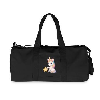 Fille arc-en-ciel Licorne Licorne - Sac de sport en toile recyclée Stanley/Stella - noir - Devant