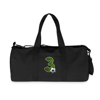 NO. 3 NUMBER 3 FOOTBALL 3RD BIRTHDAY - Recycled Canvas Sports Bag by Stanley/Stella - black - Front