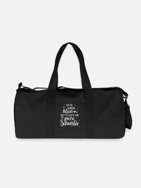 Ich bin klein aber ich werde bald große Schwester - Recycelte Canvas-Sporttasche von Stanley/Stella - Schwarz