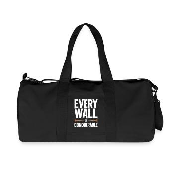 Rock Climbing Mountain Climb Carabiner Bouldering - Recycled Canvas Sports Bag by Stanley/Stella - black - Front