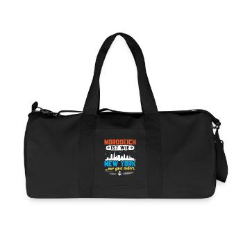 NORDDEICH IST WIE NEW YORK NUR GANZ ANDERS - Recycelte Canvas-Sporttasche von Stanley/Stella - Schwarz - Vorne