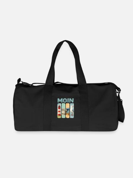 Moin Leuchtturm Robbe Strandkorb Möwe Küste - Recycelte Canvas-Sporttasche von Stanley/Stella - Schwarz