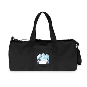 Remontée mécanique montagne paysage hivernal - Sac de sport en toile recyclée Stanley/Stella - noir - Devant
