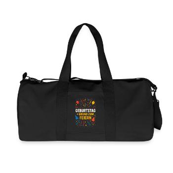 Geburtstag Grund Zum Feiern Schriftzug - Recycelte Canvas-Sporttasche von Stanley/Stella - Schwarz - Vorne