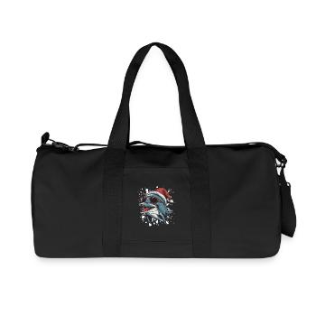 Dauphin Noël Drôle - Sac de sport en toile recyclée Stanley/Stella - noir - Devant