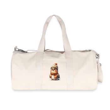 Winter chickens with hat and scarf - Recycled Canvas Sports Bag by Stanley/Stella - natural - Front