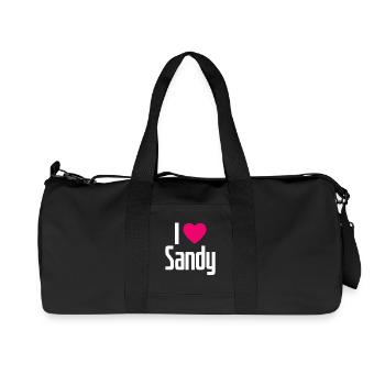 J’aime Sandy Pink Heart J’aime Sandy - Sac de sport en toile recyclée Stanley/Stella - noir - Devant