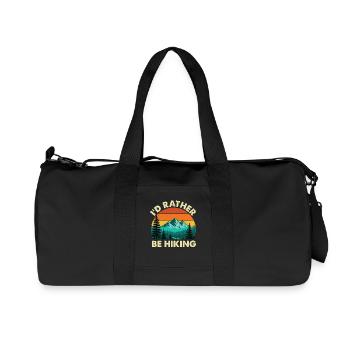 I'd Rather Be Hiking Funny Outdoor Enthusiast - Recycled Canvas Sports Bag by Stanley/Stella - black - Front