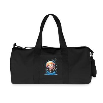 Cute jellyfish friend in the water vortex - Recycled Canvas Sports Bag by Stanley/Stella - black - Front