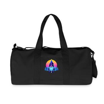 KI GNOME - Synthwave Retrowave des années 80 - Sac de sport en toile recyclée Stanley/Stella - noir - Devant