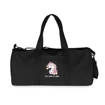 Alles Wird Gut Wunsch Einhorn Genesung Motivation - Recycelte Canvas-Sporttasche von Stanley/Stella - Schwarz - Vorne