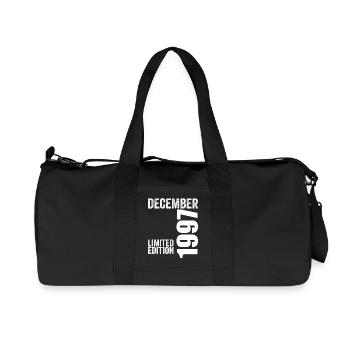 Retro Birthday Gift - December 1997 - Recycled Canvas Sports Bag by Stanley/Stella - black - Front