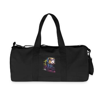 Raging hamster cyclist - Recycled Canvas Sports Bag by Stanley/Stella - black - Front