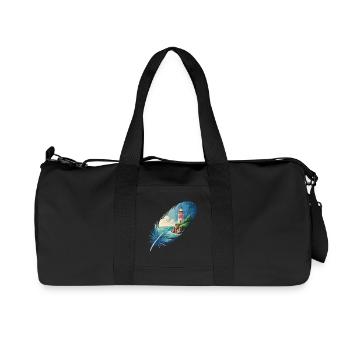 Phare en peinture de paysage de plumes - Sac de sport en toile recyclée Stanley/Stella - noir - Devant