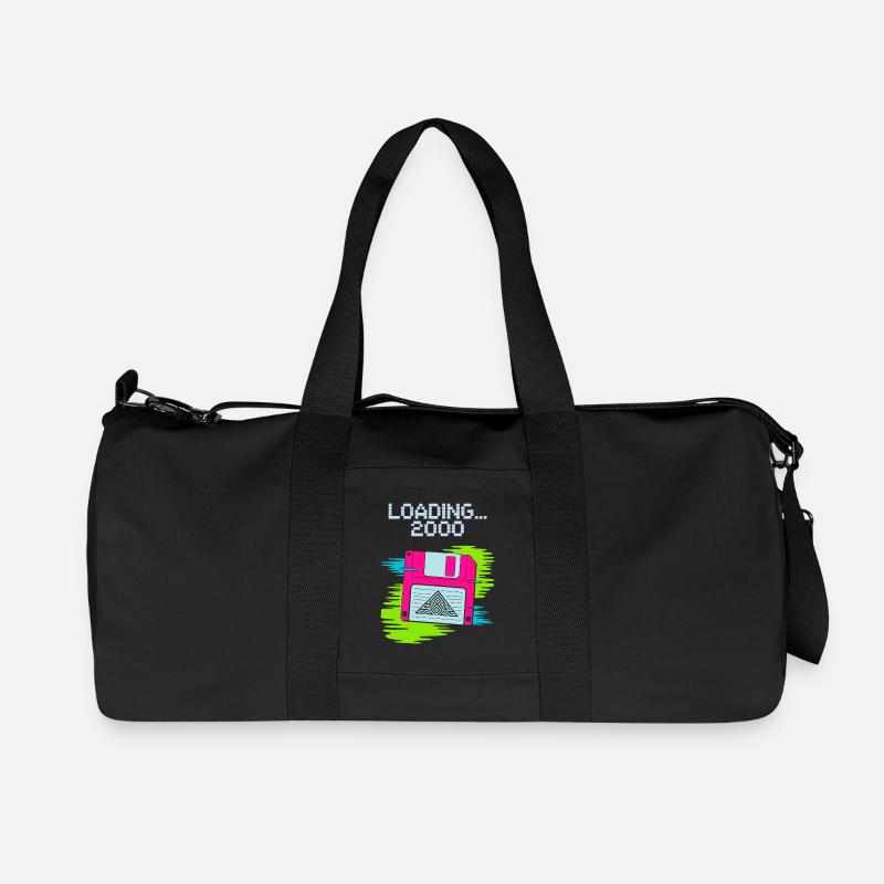 Floppy Nostalgie 2000 - Recycelte Canvas-Sporttasche von Stanley/Stella - Schwarz