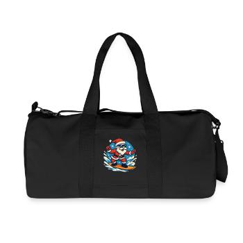 Surfing Santa Claus Christmas Fun Holiday - Recycled Canvas Sports Bag by Stanley/Stella - black - Front