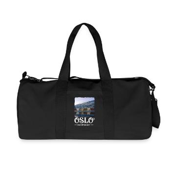 Oslo, Norway - Recycled Canvas Sports Bag by Stanley/Stella - black - Front