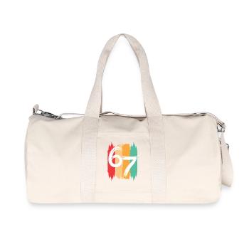 Six Seven Kids Meme 6 7 - Recycled Canvas Sports Bag by Stanley/Stella - natural - Front