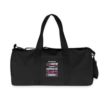 Verrückte Chefin lustiger Chefin Geschenk Spruch - Recycelte Canvas-Sporttasche von Stanley/Stella - Schwarz - Vorne