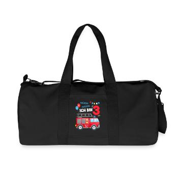Birthday 3 Firefighter Boy | I'm three years old - Recycled Canvas Sports Bag by Stanley/Stella - black - Front