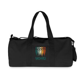 Shinrin-Yoku Waldbaden Wald Natur Outdoor Geschenk - Recycelte Canvas-Sporttasche von Stanley/Stella - Schwarz - Vorne