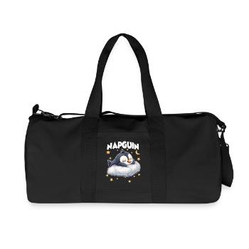 Gift for Penguin Friends & Power Nappers - Recycled Canvas Sports Bag by Stanley/Stella - black - Front