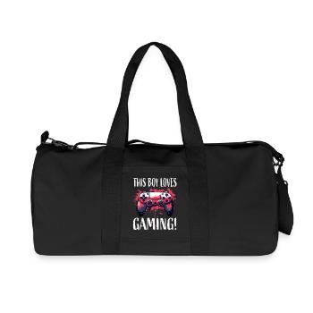 This Boy Loves Gaming Controller Art - Recycled Canvas Sports Bag by Stanley/Stella - black - Front
